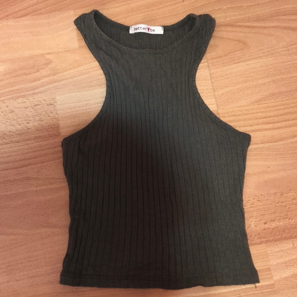green crop top